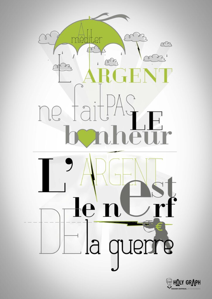 Affiche dicton argent