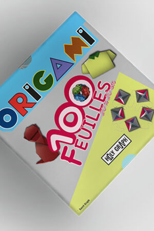 image illustrant la face avant de la boite de 100 feuilles pour origamis