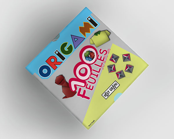 image illustrant la face avant de la boite de 100 feuilles pour origamis