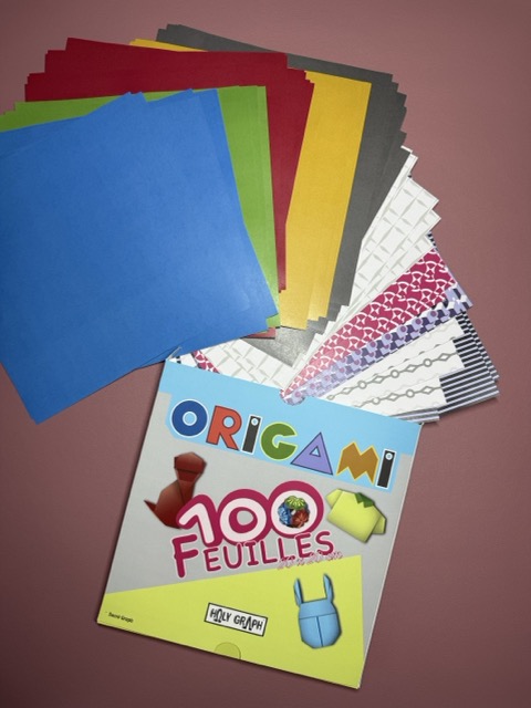 image montrant les feuilles que contient la boite de 100 feuilles pour origami Les Temps Pliés